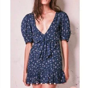 LoveShackFancy Blue Floral Mini Dress